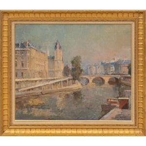 Francisco Baro (1926–2000) – The Seine And The Saint-michel Bridge