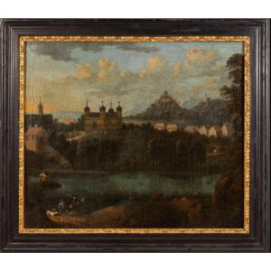 Paysage baroque avec château, XVIIIe siècle