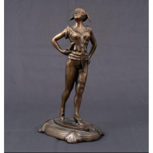 Maugsch Gyula (1886–1973) : Sculpture érotique en bronze représentant une femme