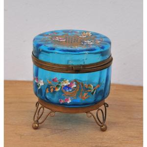 Biedermeier-style Painted Glass Box, 19th Century