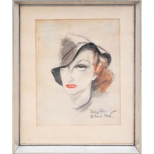 Geza Farago (1877-1928): Portrait féminin, Milano, 1908