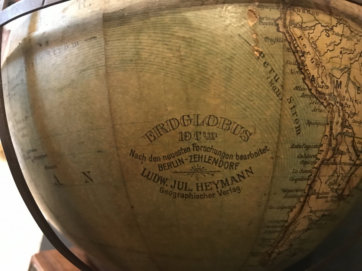 Globe Terrestre, Ludwig Julius Heymann, 19eme Siècle-photo-2