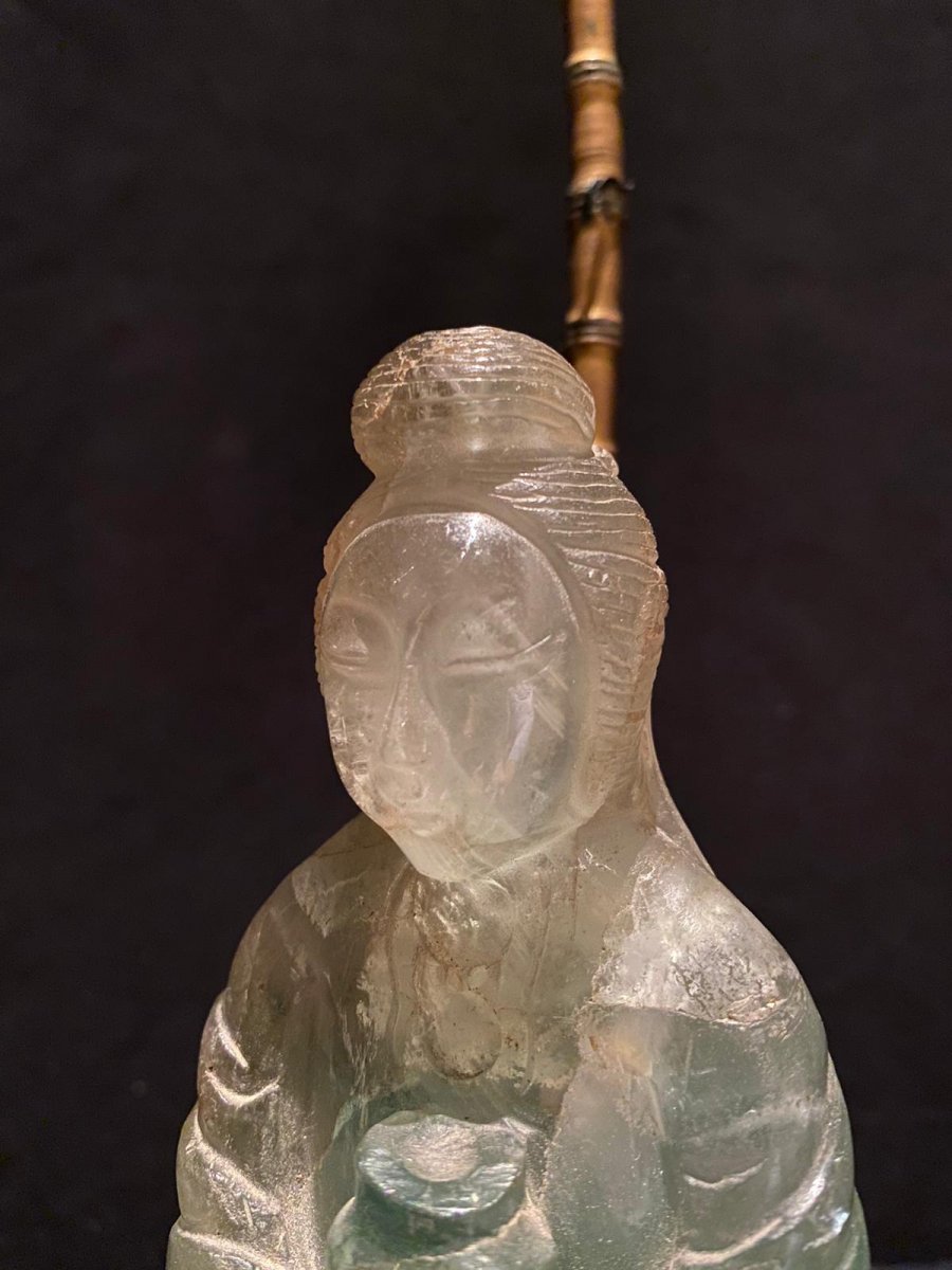 Small Lamp With A Jade Figure, 20th Century-photo-6