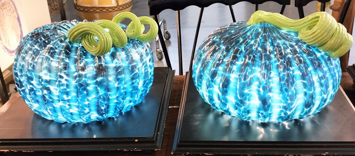 Pair Of Murano Glass Lamps “le Zucche” – Early 20th Century-photo-4