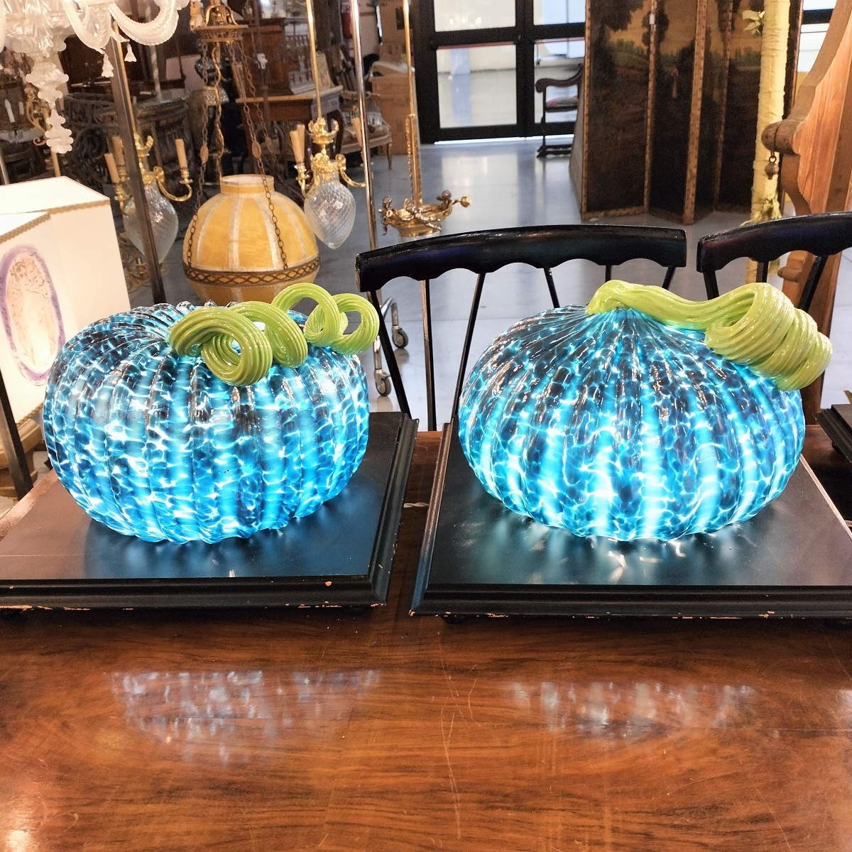 Pair Of Murano Glass Lamps “le Zucche” – Early 20th Century