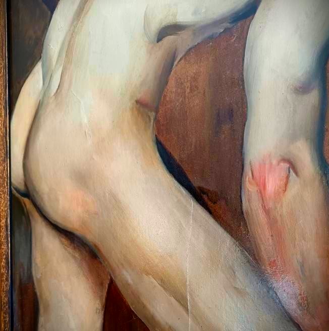 Homme nu au travail – Huile sur papier marouflé sur toile, 1880-photo-3