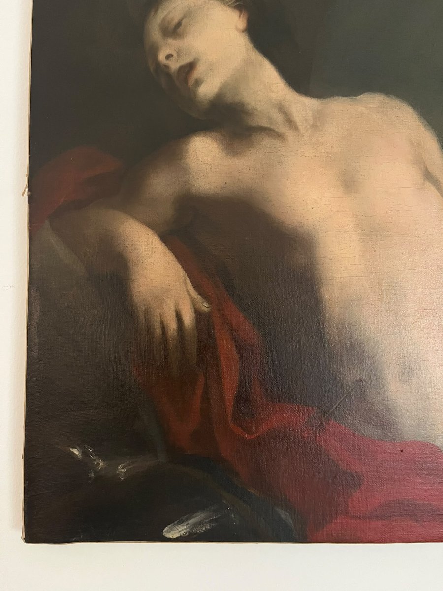 Huile sur toile Saint Sébastien du XVIIe siècle – Suiveur des Carracci-photo-3