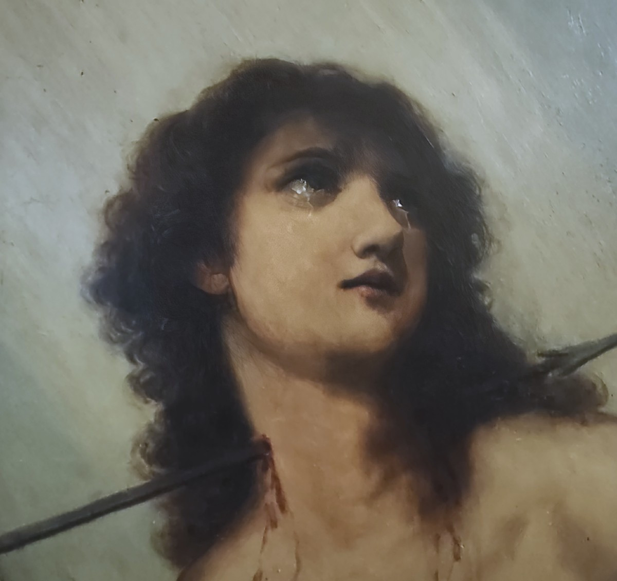 Oil On Wooden Panel Saint Sebastian, 20th Century-photo-3