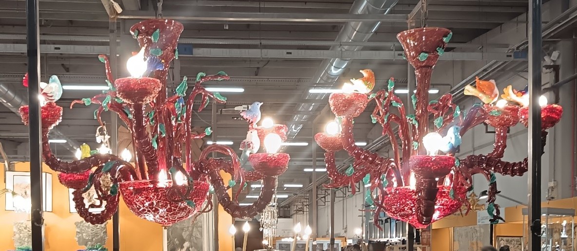 Pair Of Murano Chandeliers, Ca’ Rezzonico Model 1970-photo-2