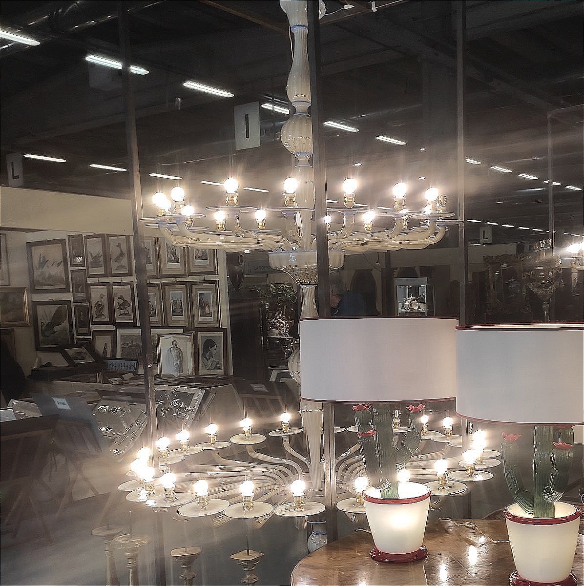 Grand lustre à trois niveaux en verre de Murano, 1930-photo-3