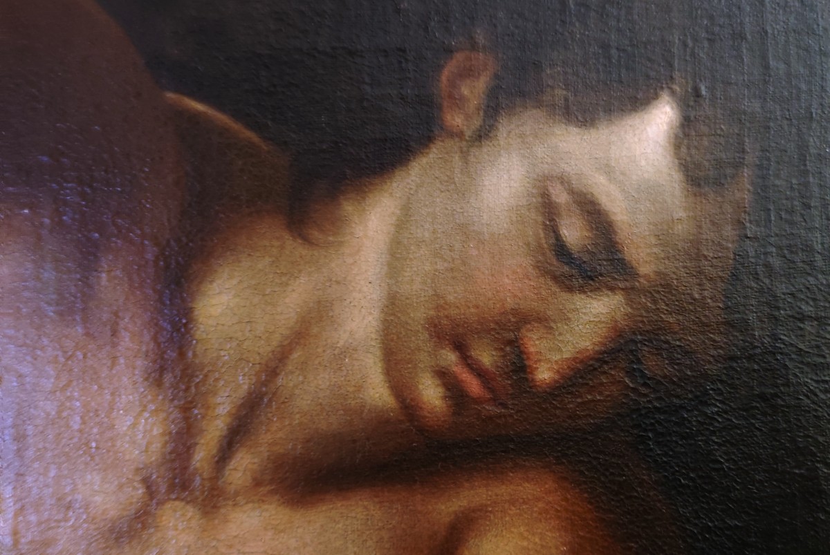 Huile sur toile Saint Sébastien du XVIIe siècle – Attr. Andrea Vaccaro-photo-3