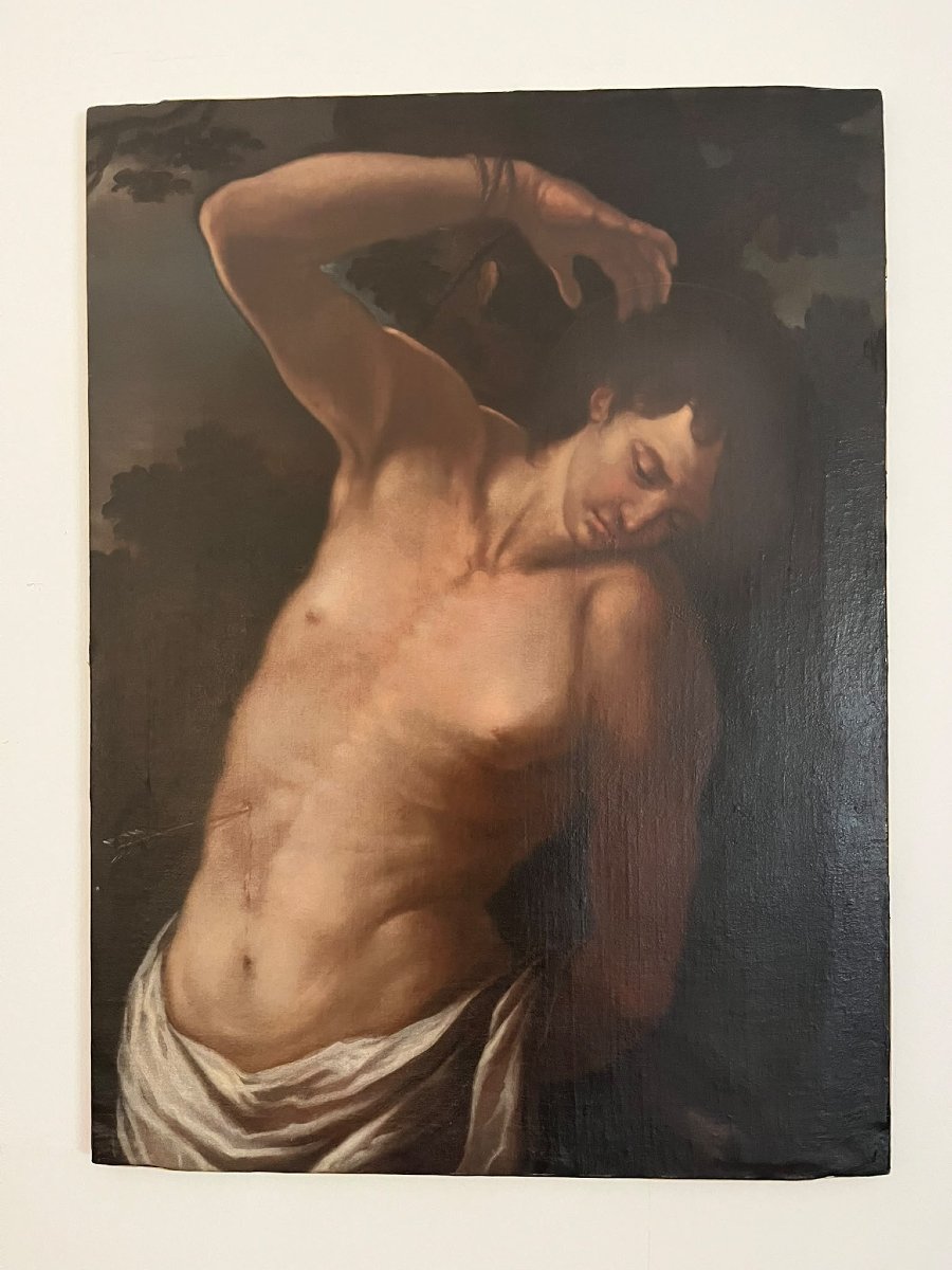 Huile sur toile Saint Sébastien du XVIIe siècle – Attr. Andrea Vaccaro