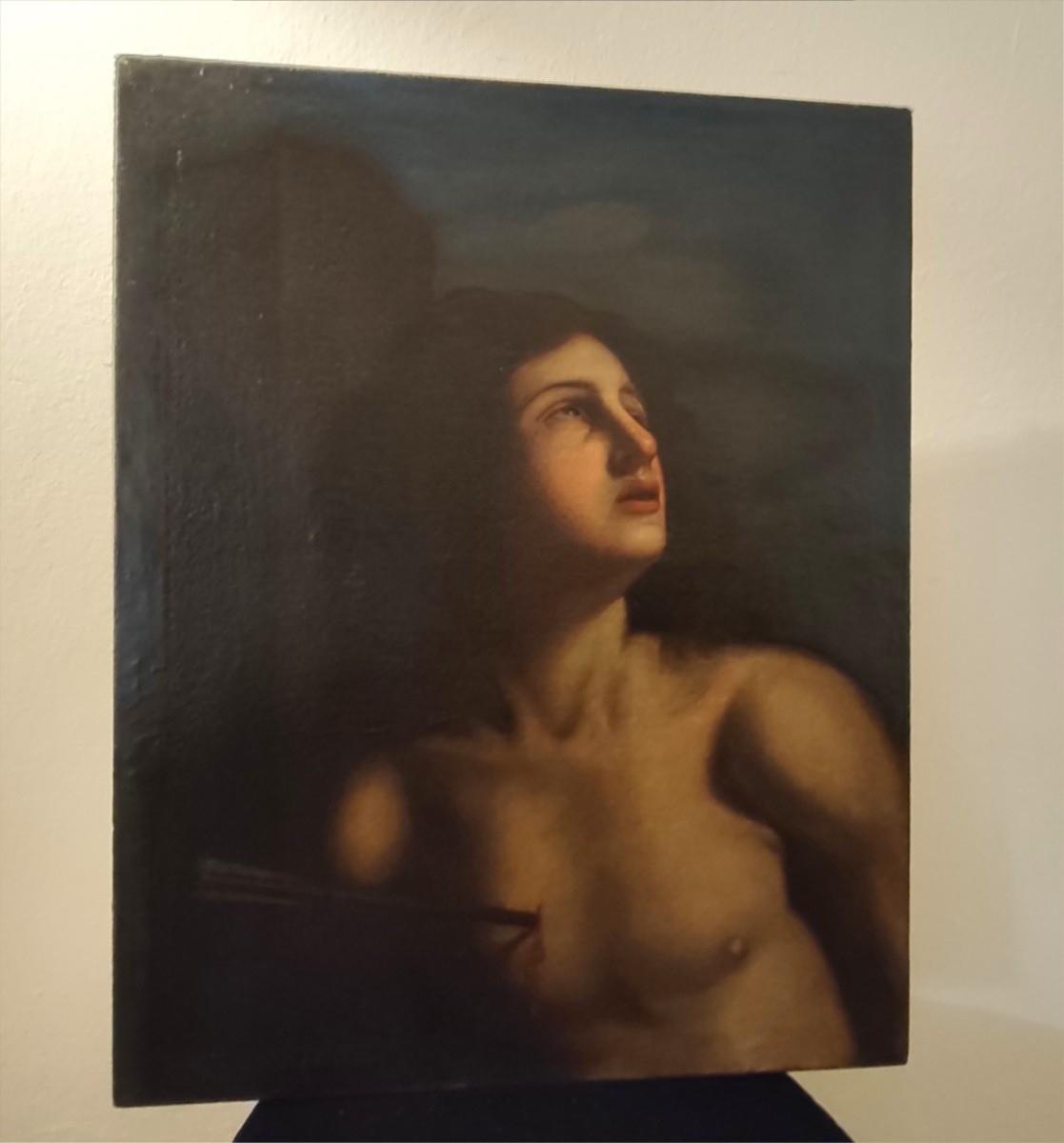 Huile sur toile du XVIIe siècle – Saint Sébastien, attribué à Cesare Gennari (1637–1688)-photo-2