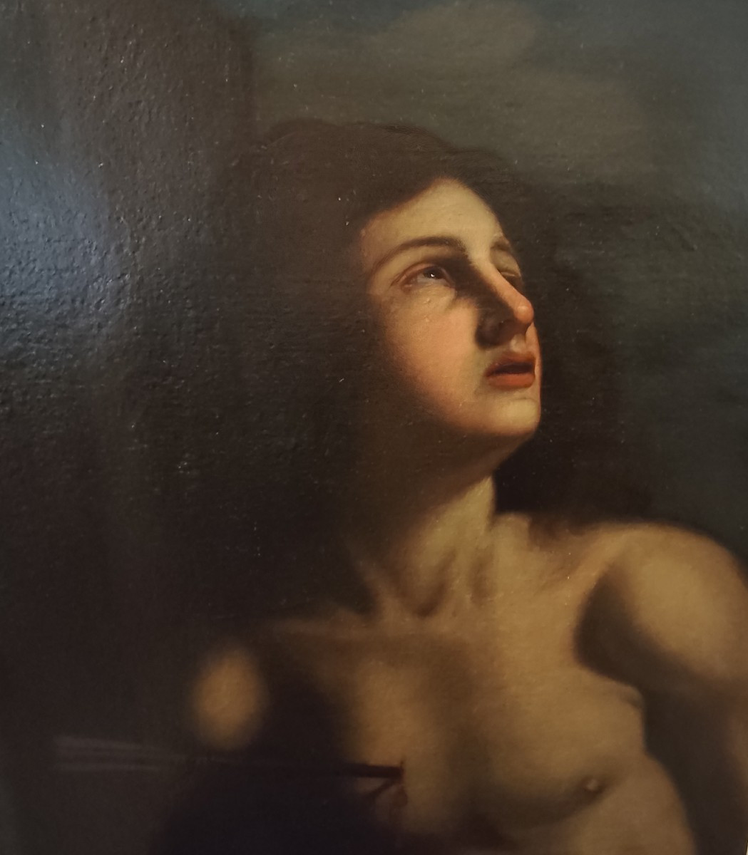 Huile sur toile du XVIIe siècle – Saint Sébastien, attribué à Cesare Gennari (1637–1688)-photo-3