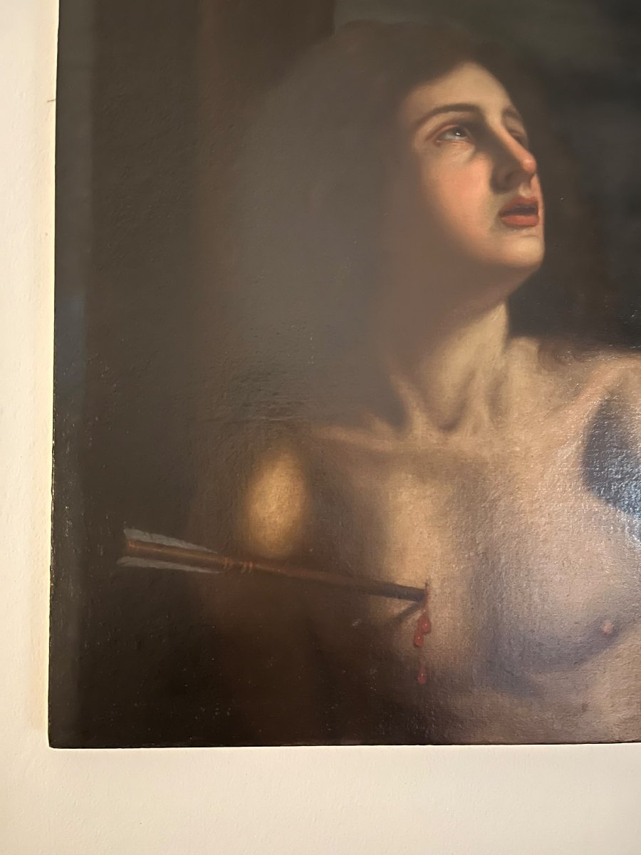 17th-century Oil On Canvas – Saint Sebastian, Attributed To Cesare Gennari (1637–1688)-photo-6