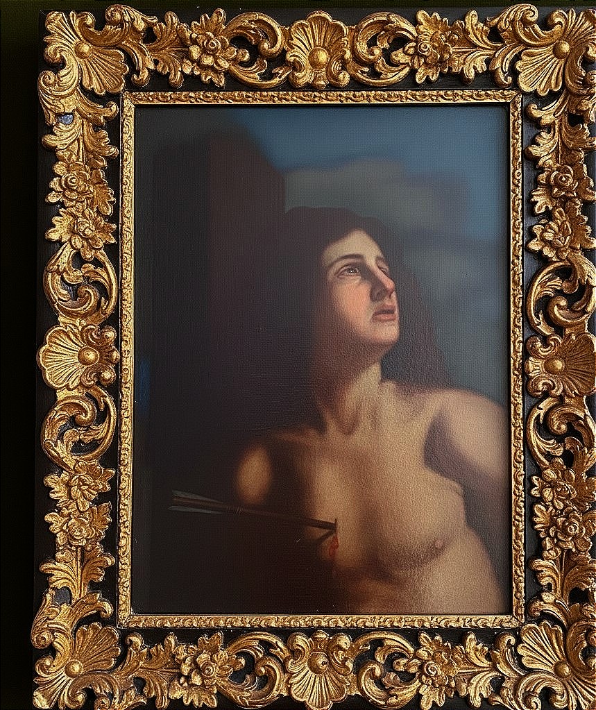 Huile sur toile du XVIIe siècle – Saint Sébastien, attribué à Cesare Gennari (1637–1688)