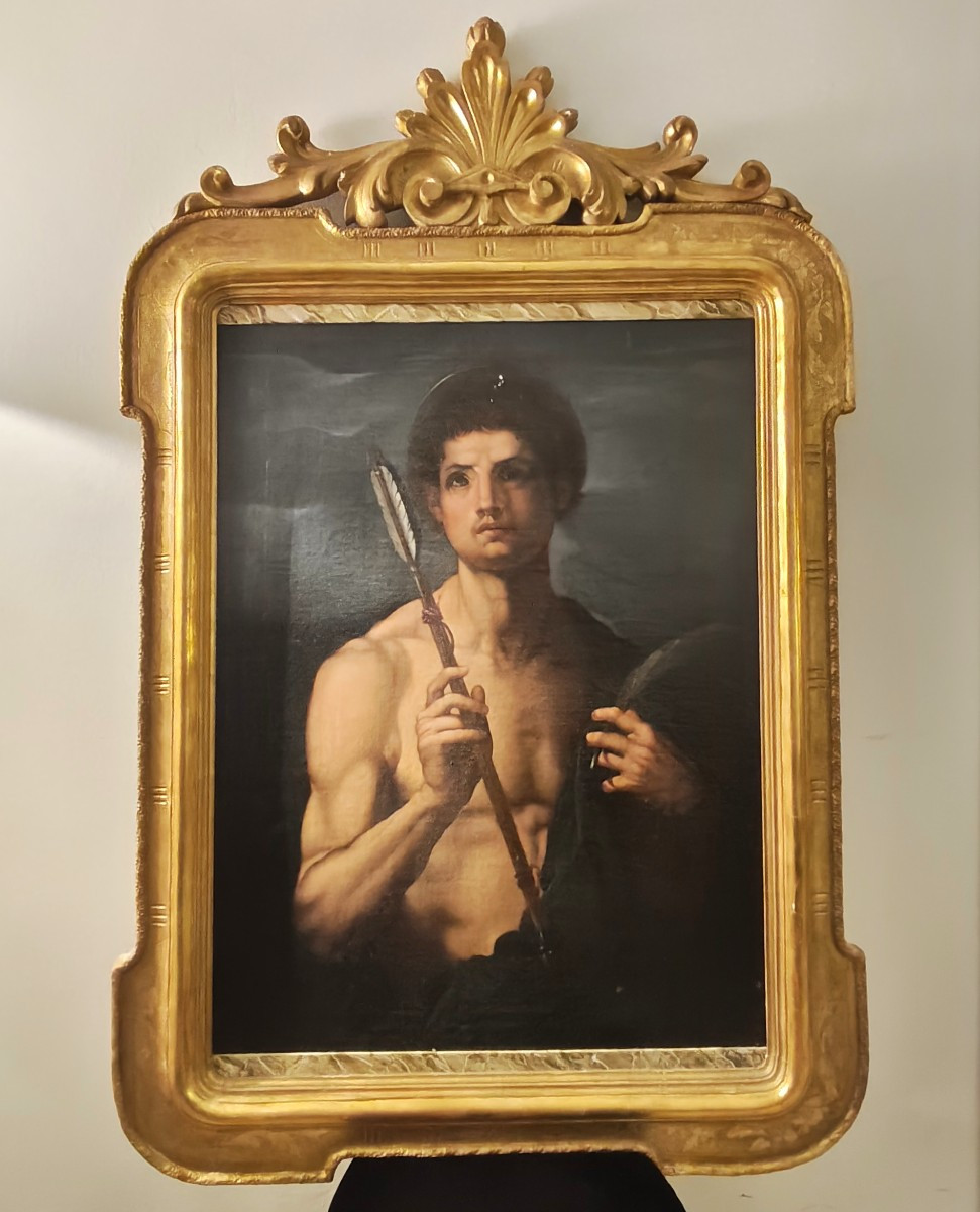 Oil On Canvas Saint Sebastian, Early 18th Century-photo-4