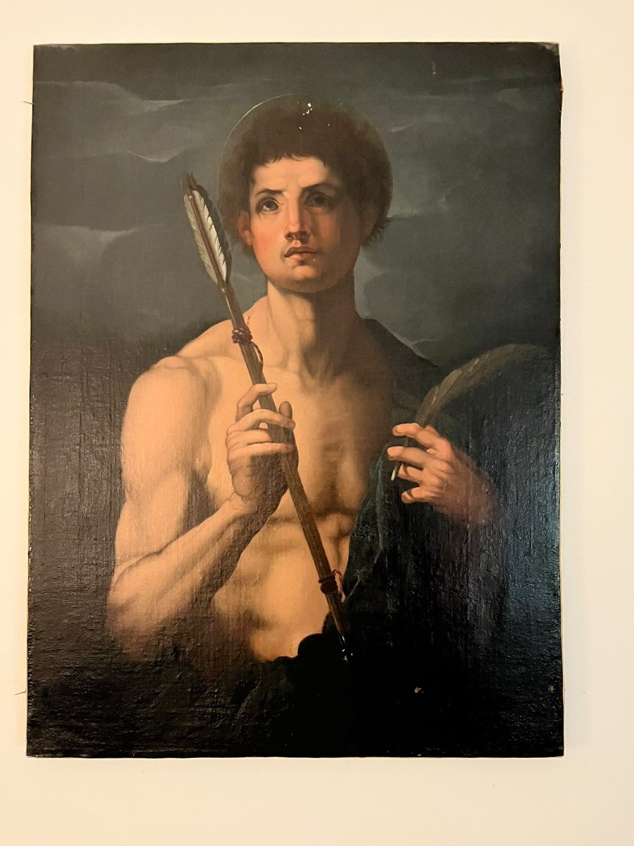 Oil On Canvas Saint Sebastian, Early 18th Century