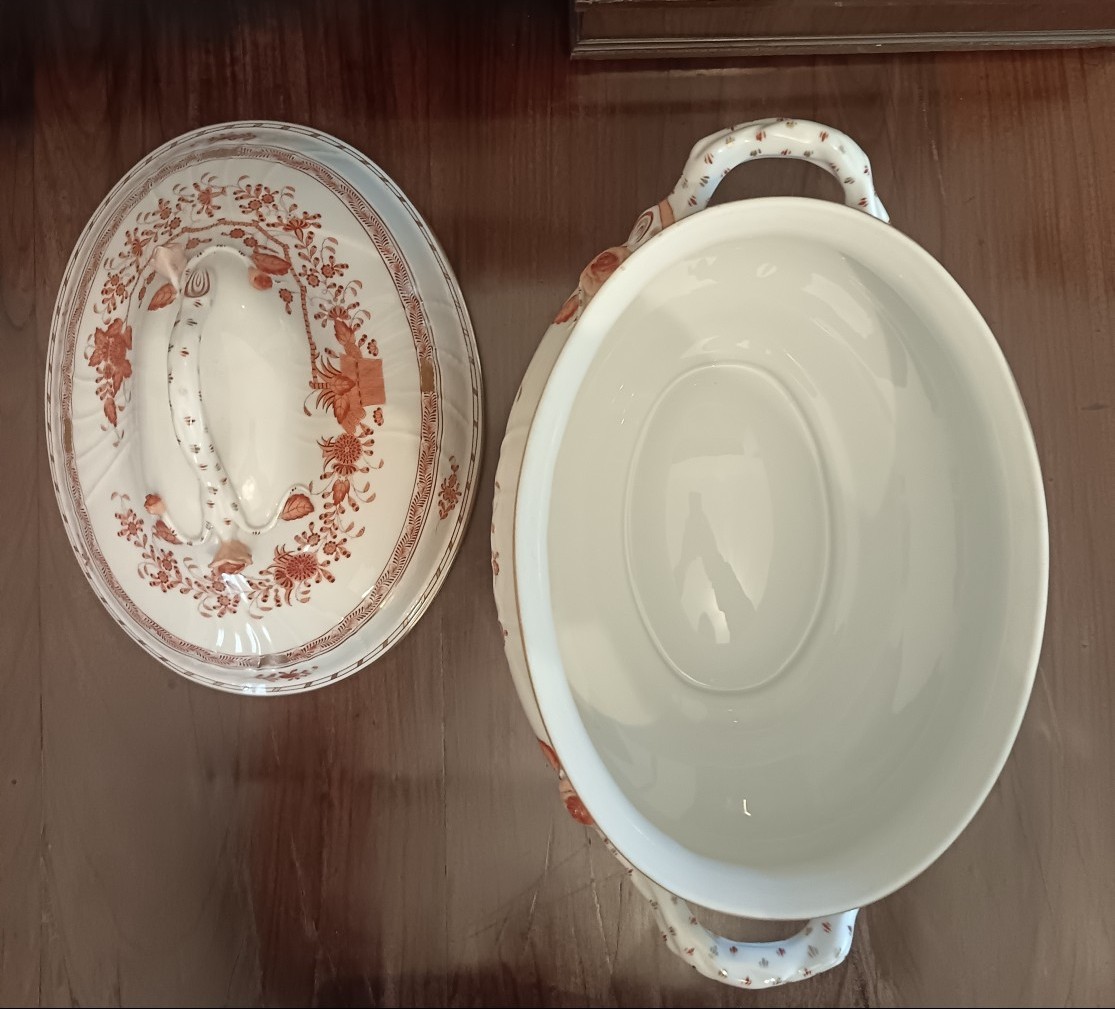 Soupière avec couvercle et plateau en porcelaine Herend début XXe siècle-photo-4