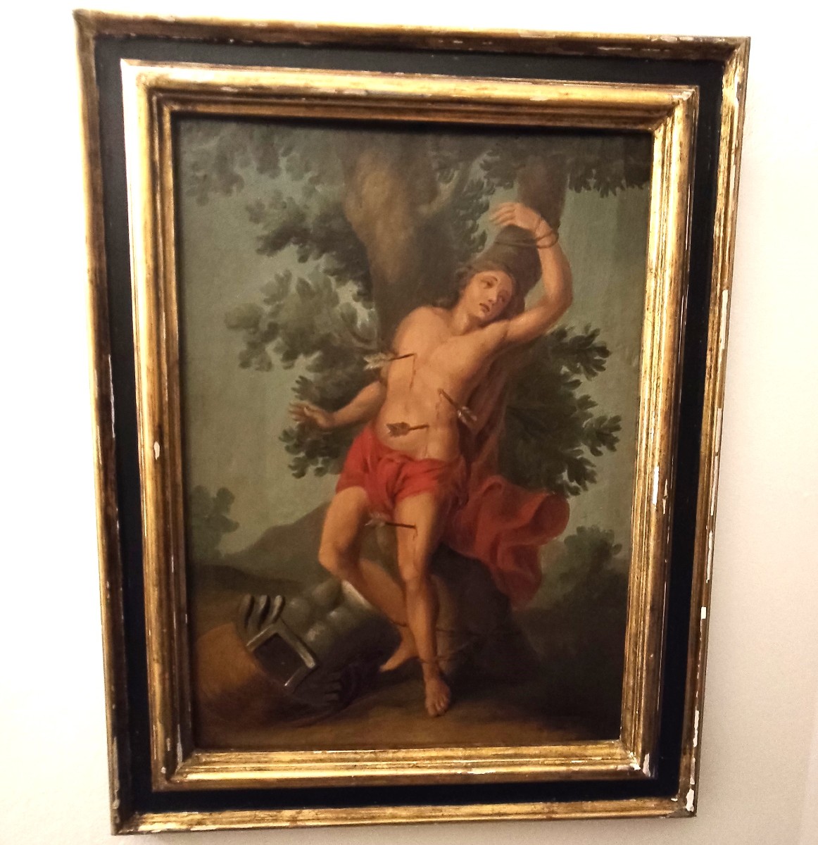 Huile sur Panneau de Saint Sébastien, Fin XIXe