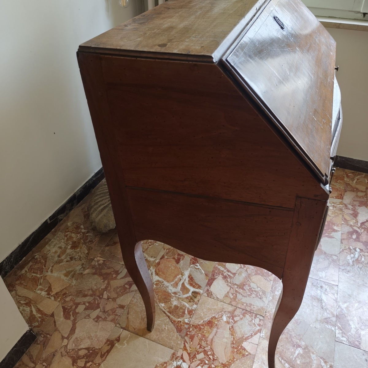 Bureau à abattant en bois de noyer blond du XVIIIe siècle, Bologne-photo-2