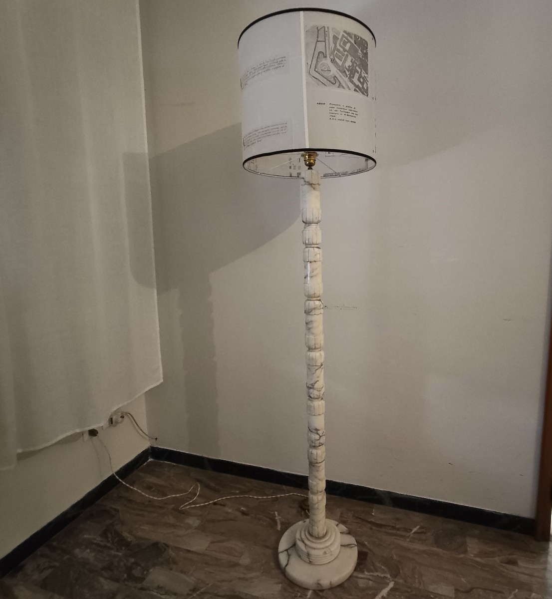 Lampadaire en marbre rationaliste 1930-photo-3