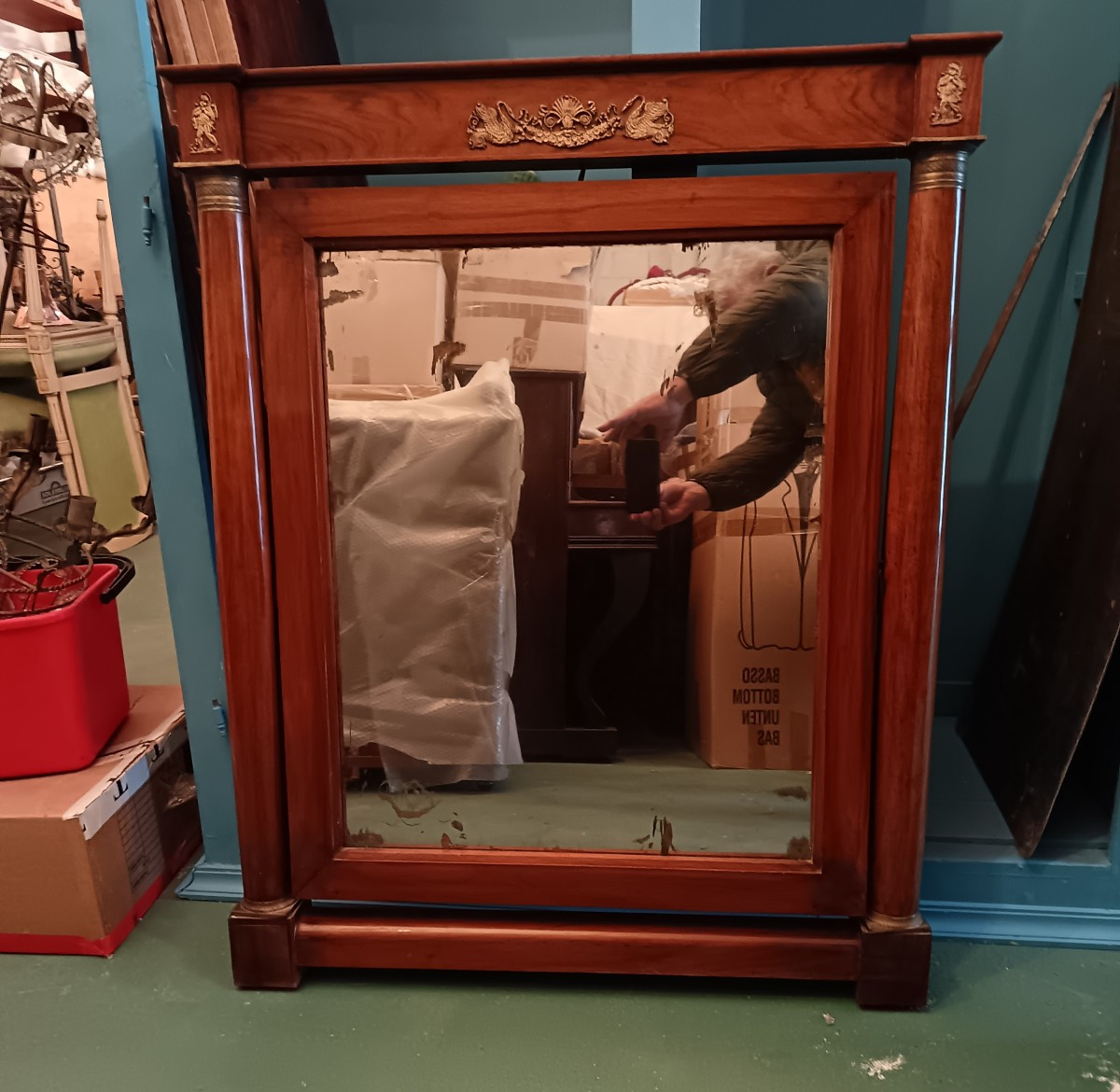 Miroir Empire de 1810 avec bronzes dorés