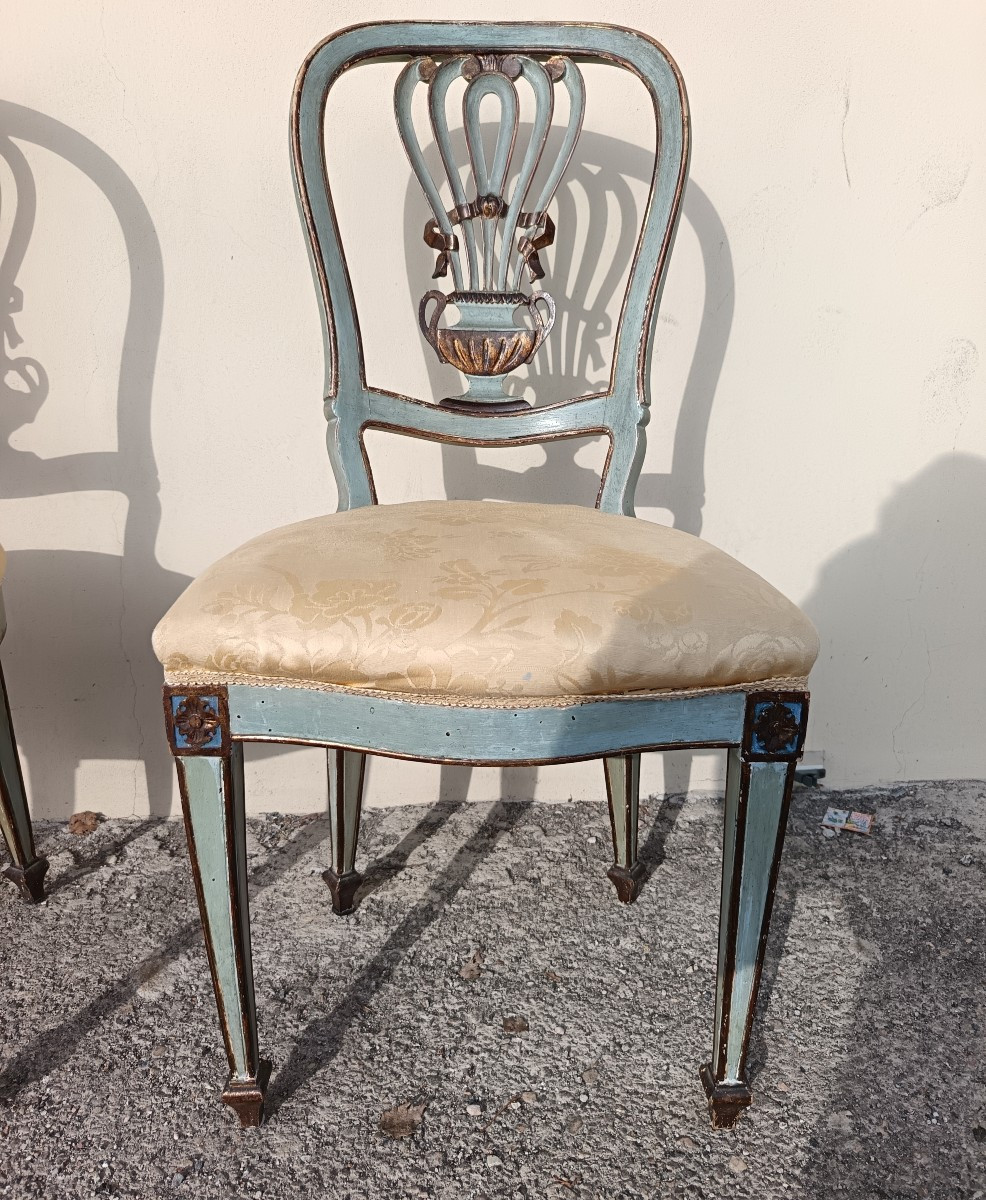 Pair Of 18th-century Lacquered Baroque Chairs-photo-3