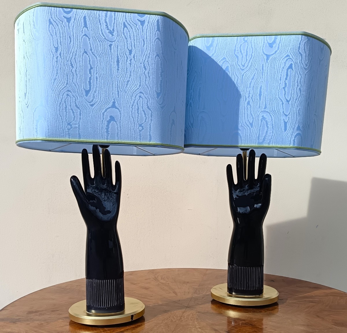 Paire de lampes en céramique gant Pirelli 1950-photo-2