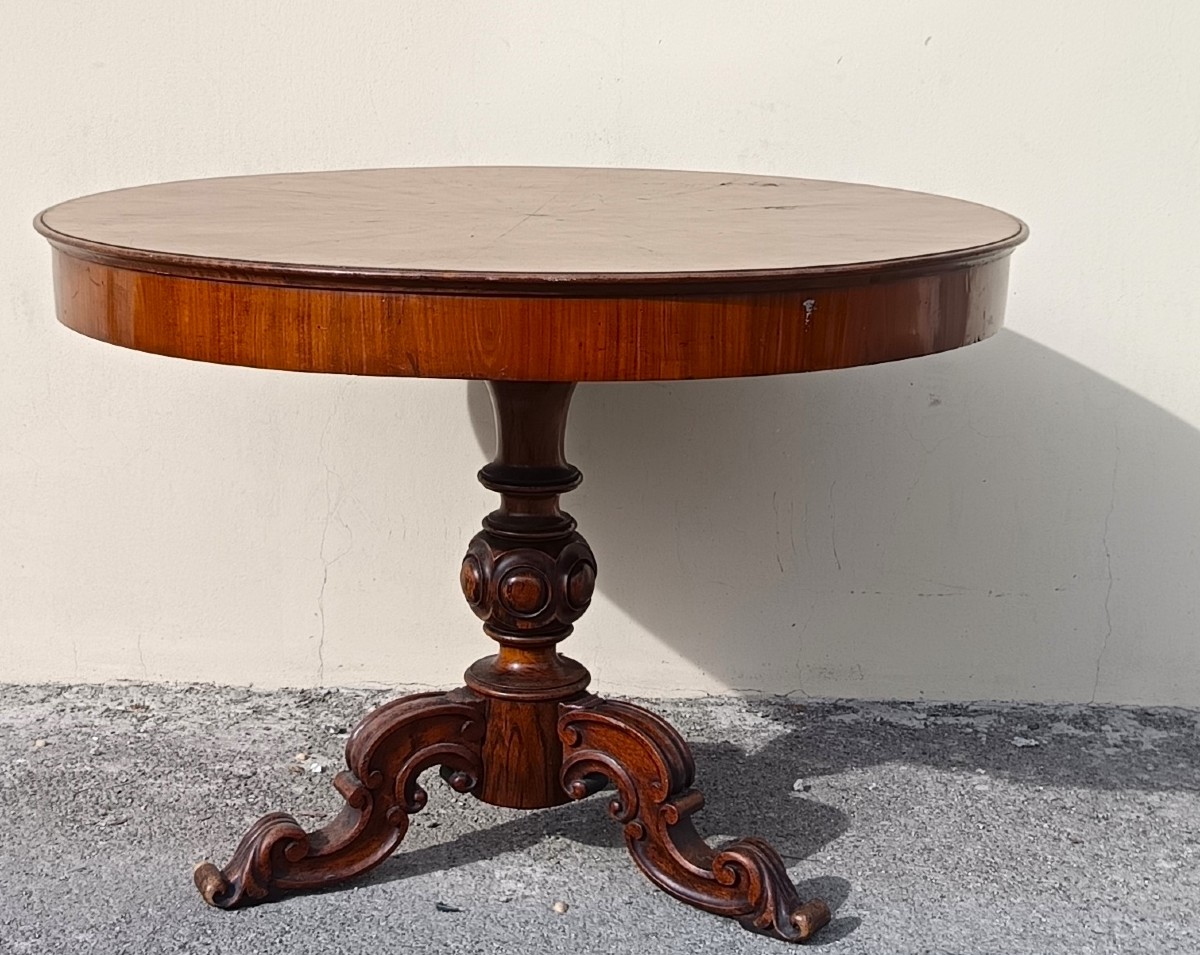 1850 Bologna Walnut Round Table-photo-3