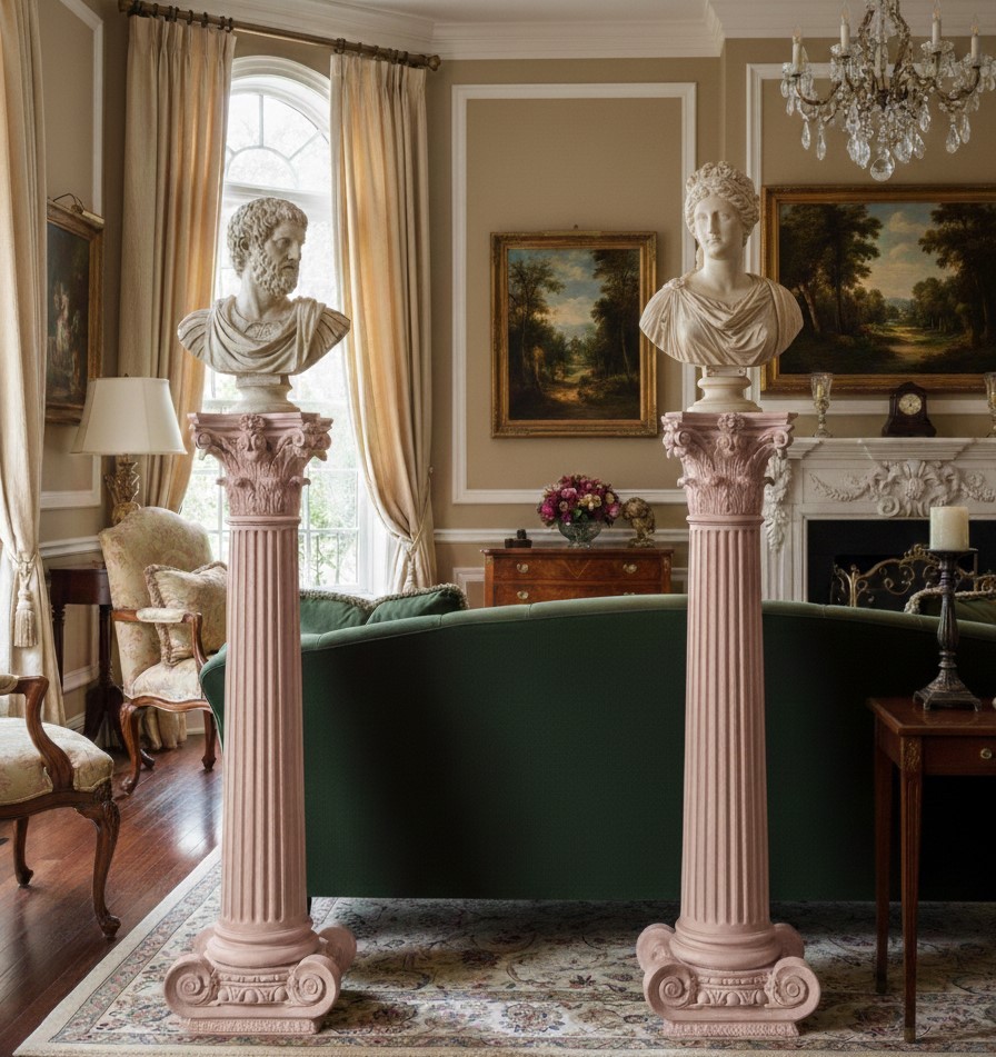 Columns With Capitals From 1930 In Plaster And Straw-photo-1