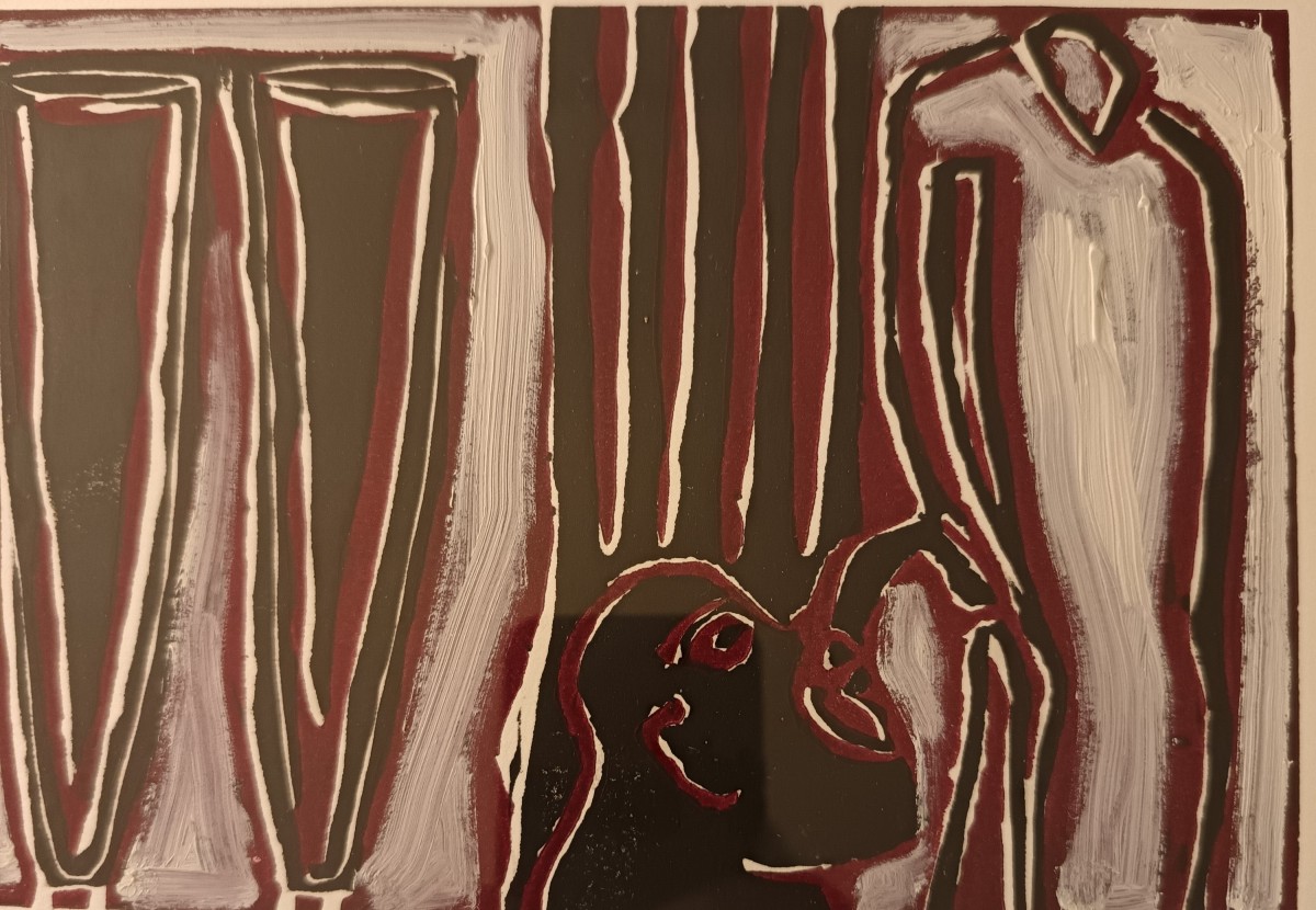 Tempera On Paper Dated 95 Angelo Borghese 'drinking-photo-3