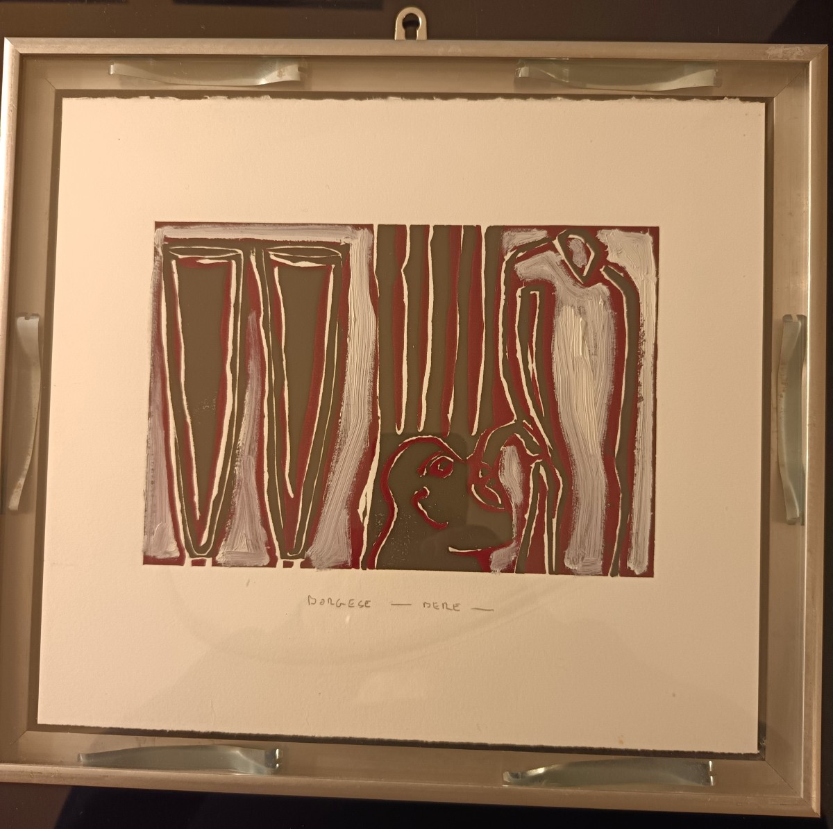 Tempera On Paper Dated 95 Angelo Borghese 'drinking