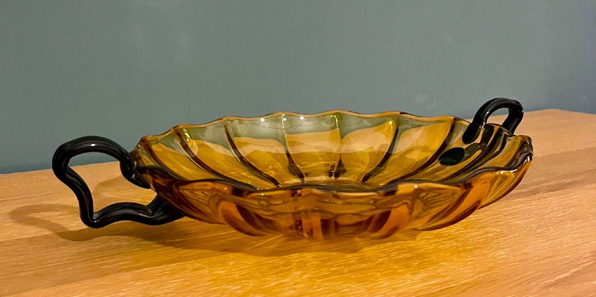 Coupe en verre soufflé ambre Josef Hoffman 1920-photo-3