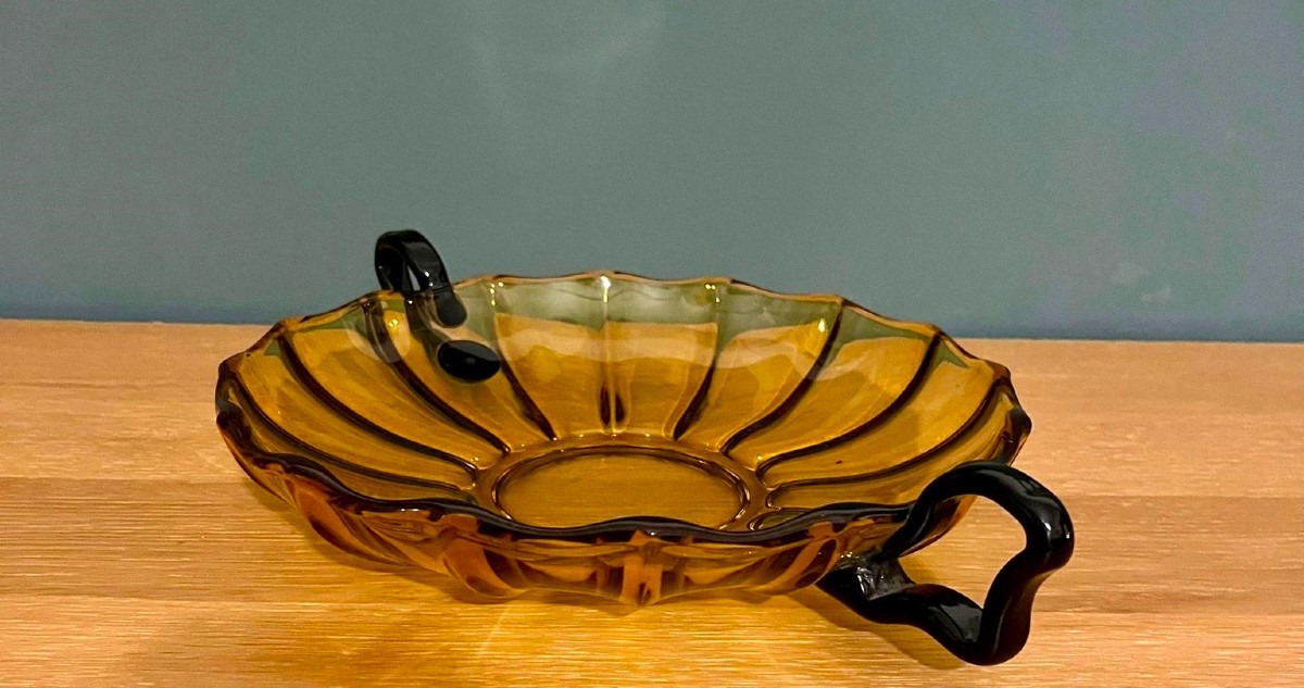 Coupe en verre soufflé ambre Josef Hoffman 1920-photo-2