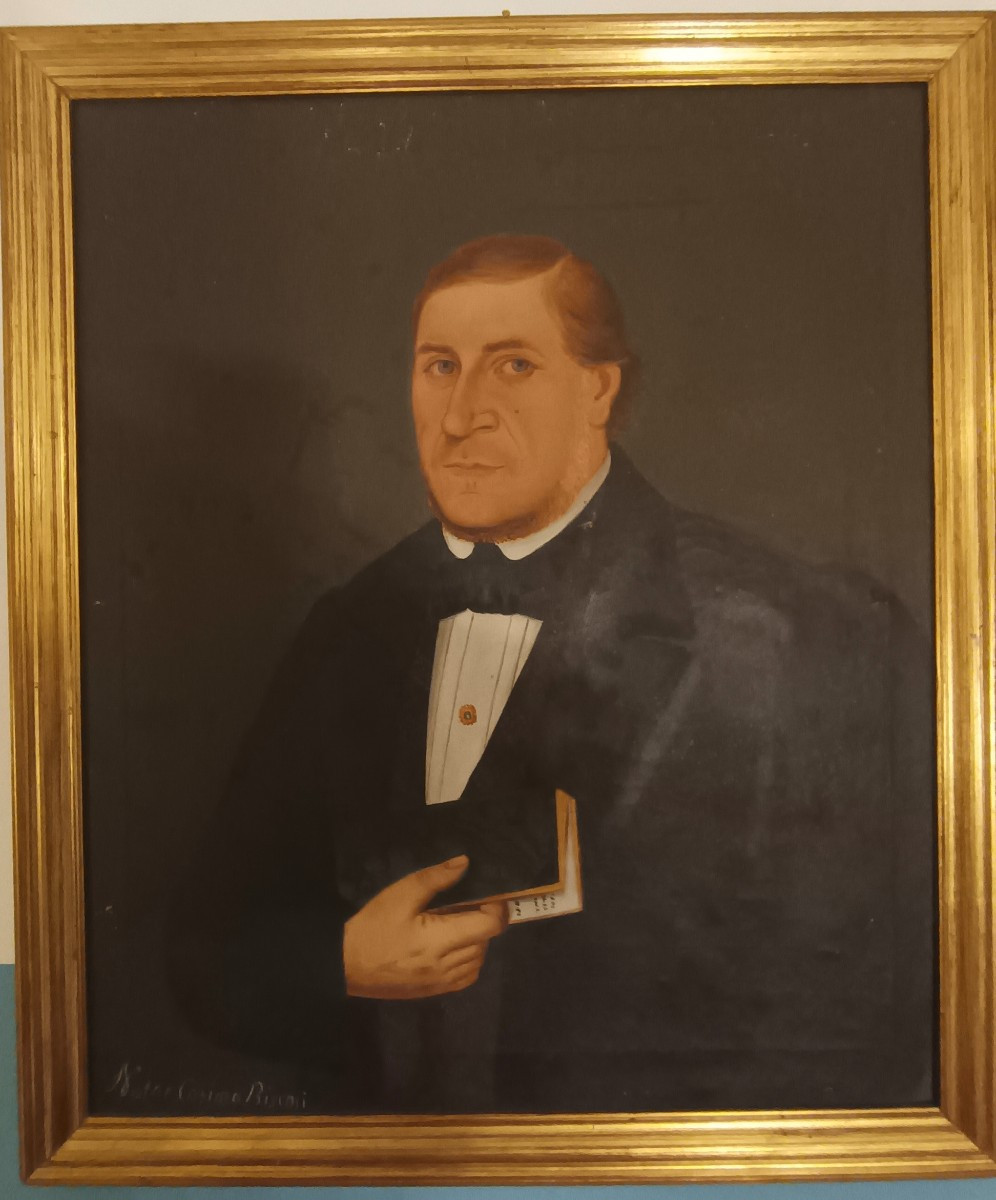 Oil On Canvas From The 1800s, The Notary