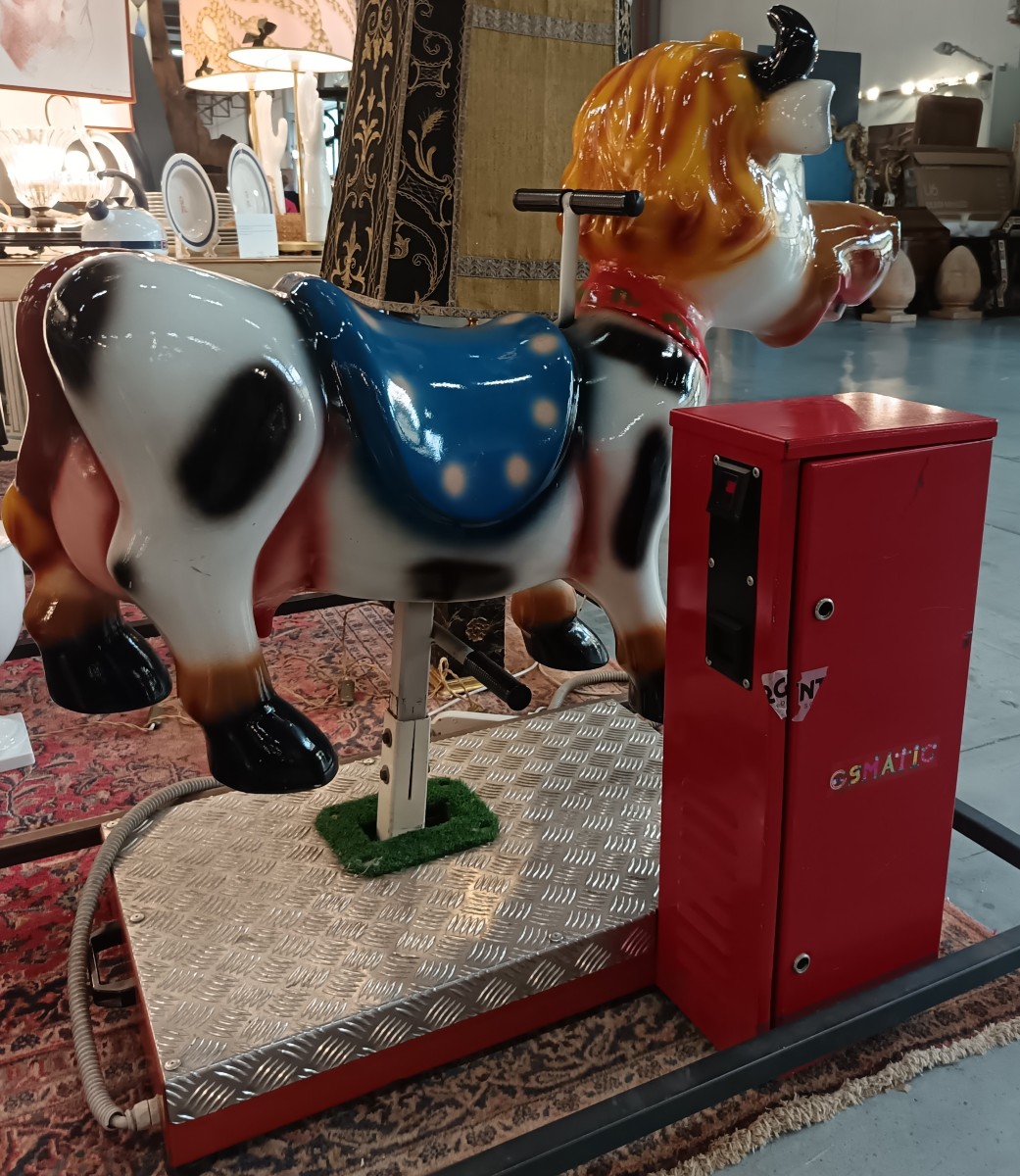 Mechanical Carousel 1980 Electric Cow-photo-2