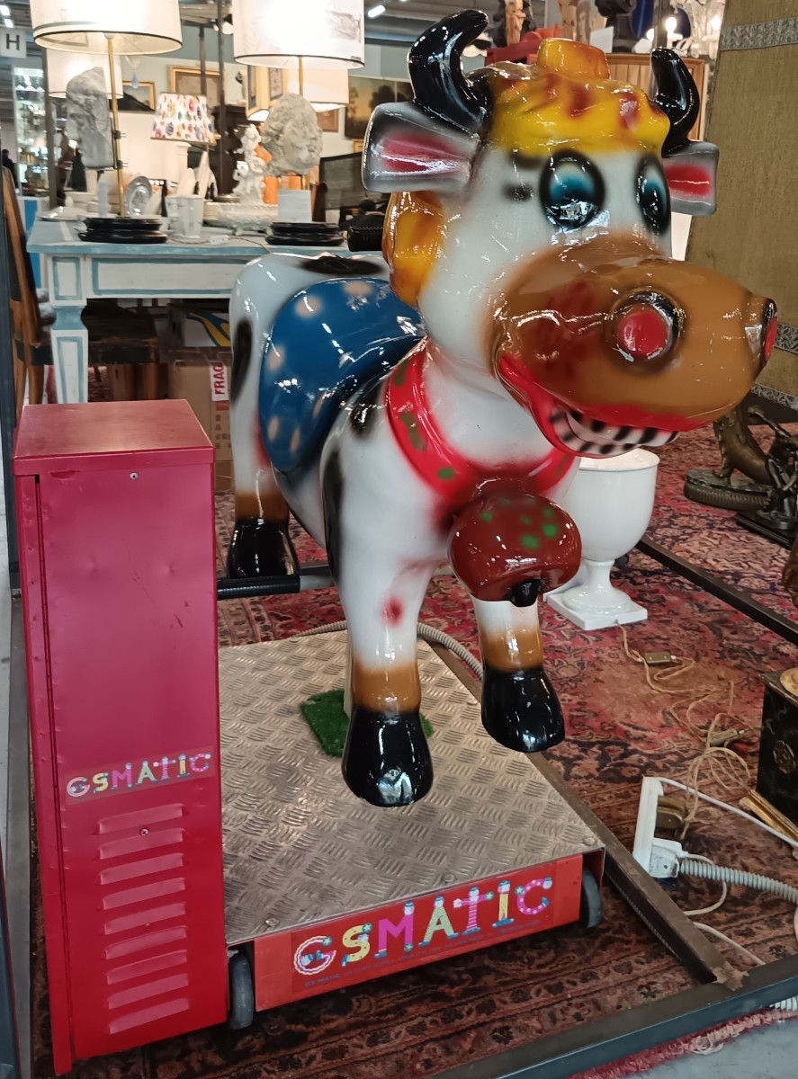 Mechanical Carousel 1980 Electric Cow-photo-4