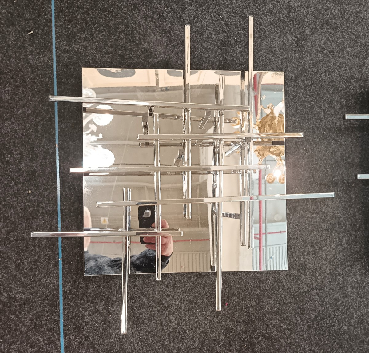 Paire de plafonniers en acier Space Age années 70-photo-2