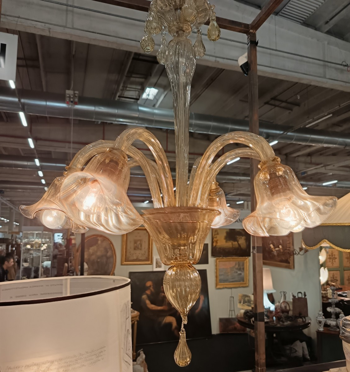 Lustre Paolo Venini 1938 en verre de Murano-photo-2