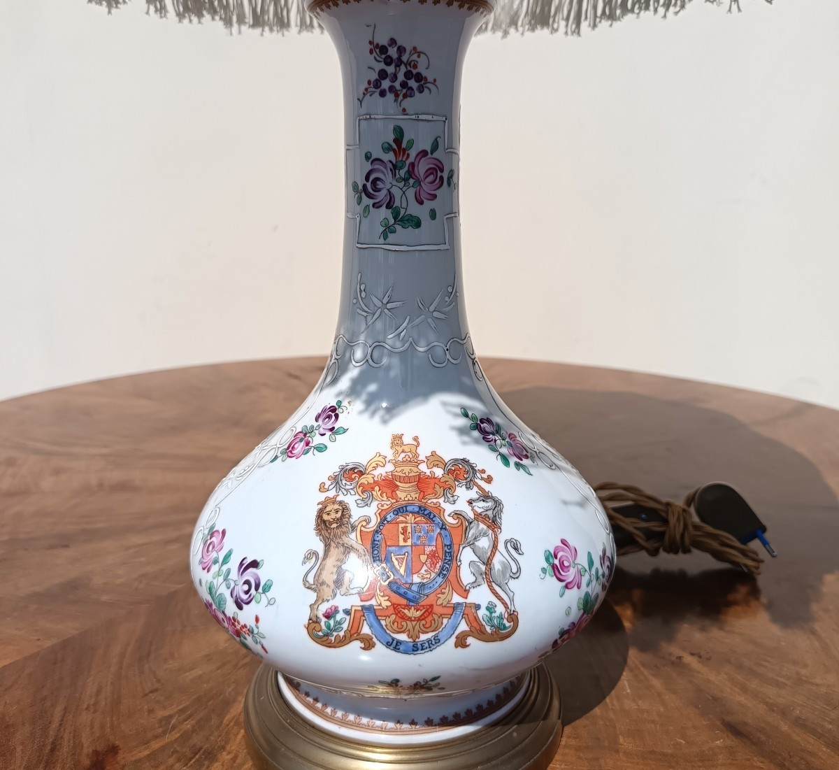 French Ceramic Lamp From The Late 19th Century-photo-3