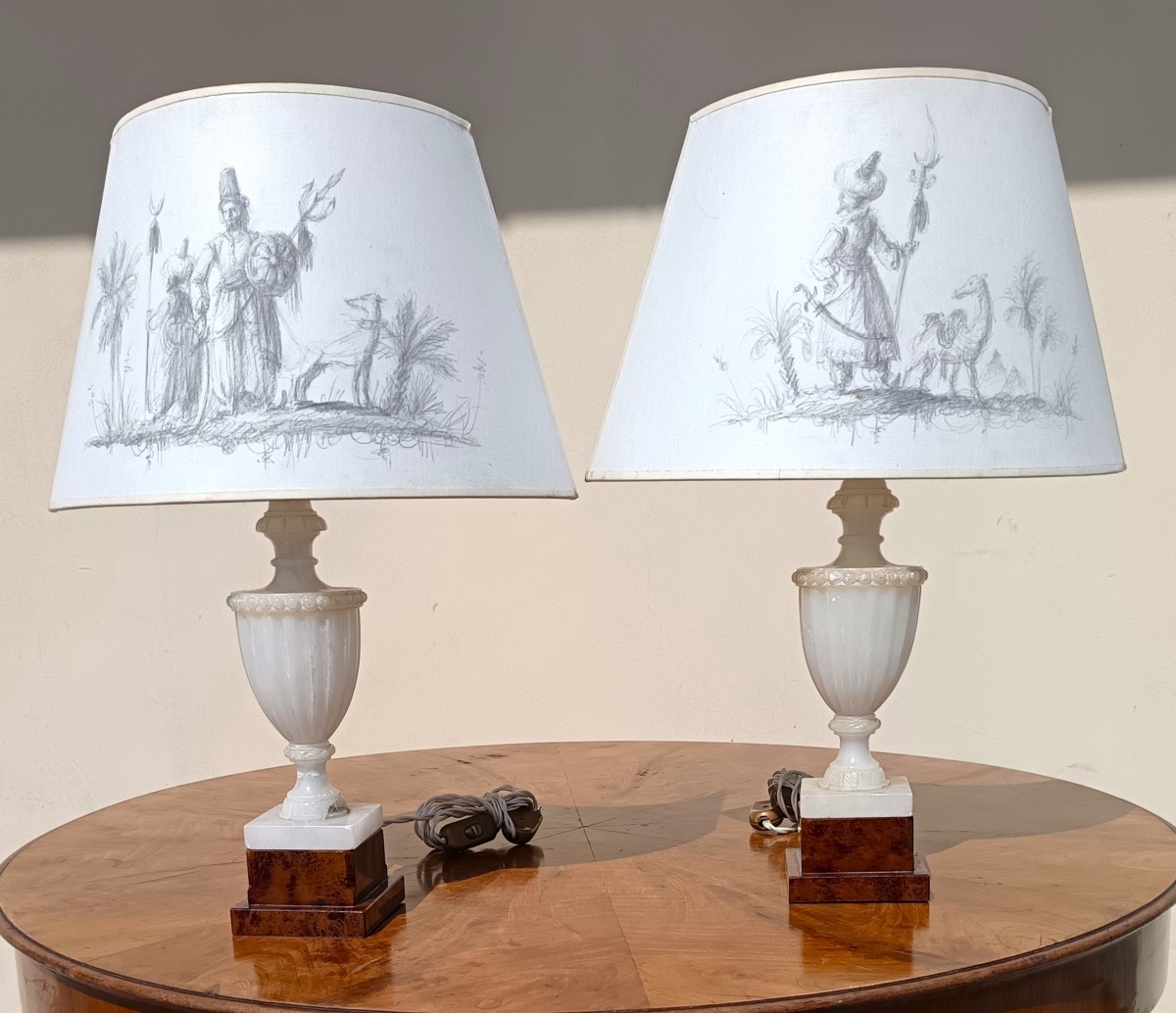 Pair Of Alabaster Lamps 1930