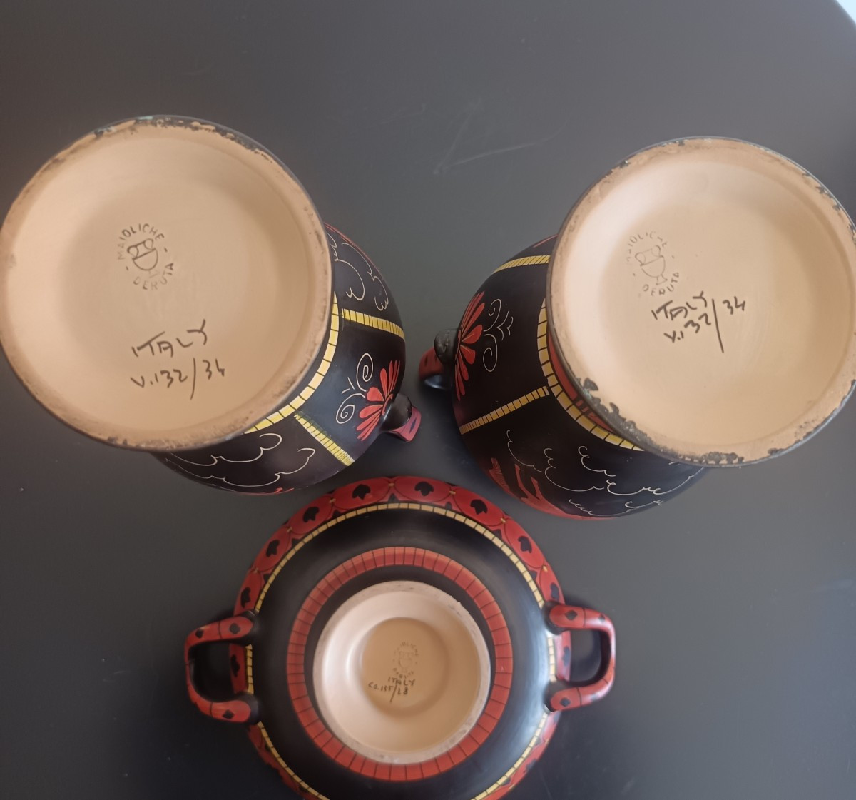 Triptyque de vases Deruta 1930-photo-1