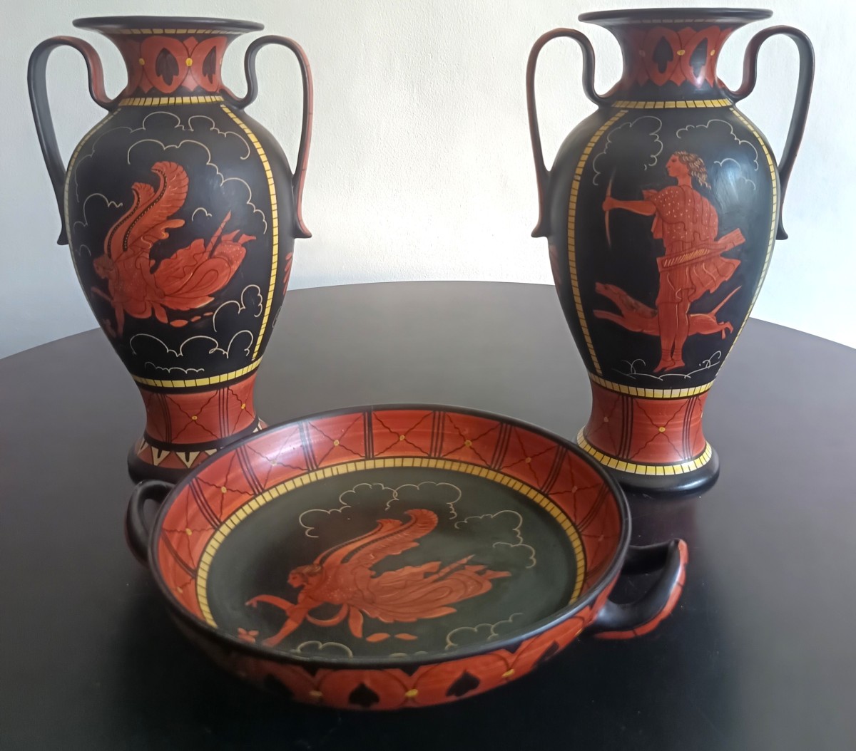 Triptyque de vases Deruta 1930-photo-3