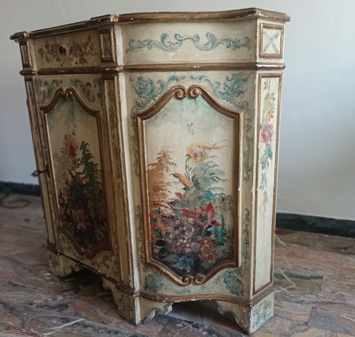 Petit meuble vénitien laqué début XXème siècle-photo-2