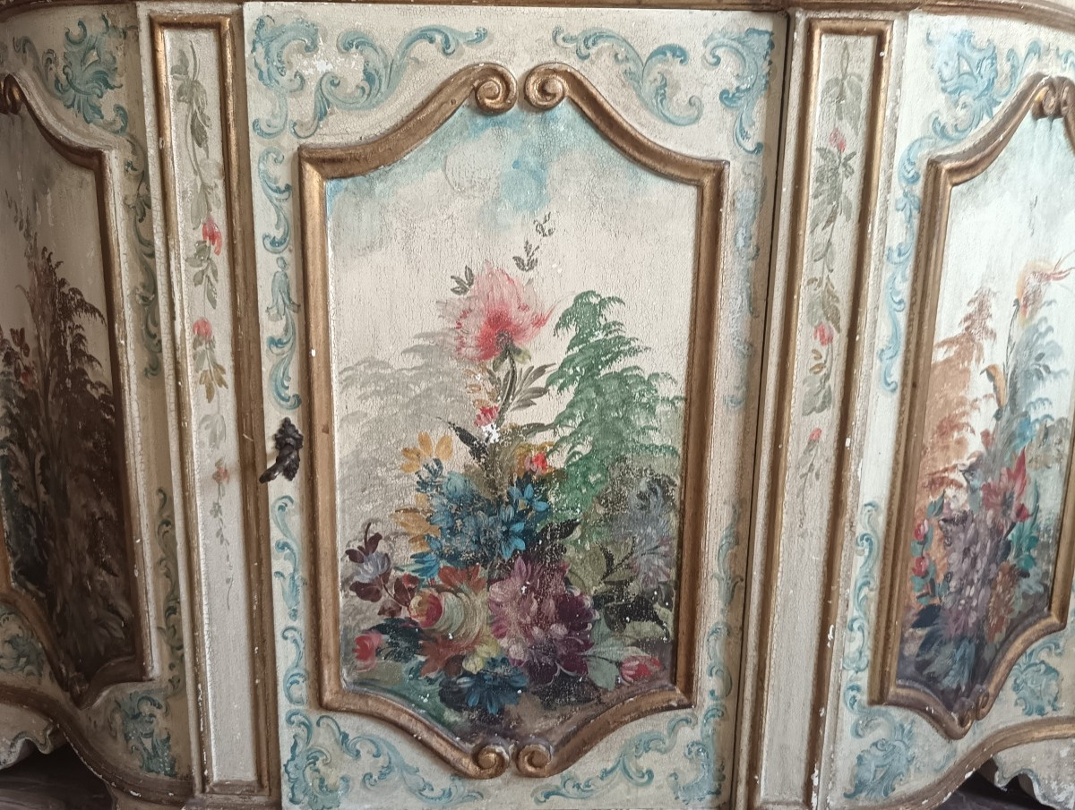 Petit meuble vénitien laqué début XXème siècle-photo-3