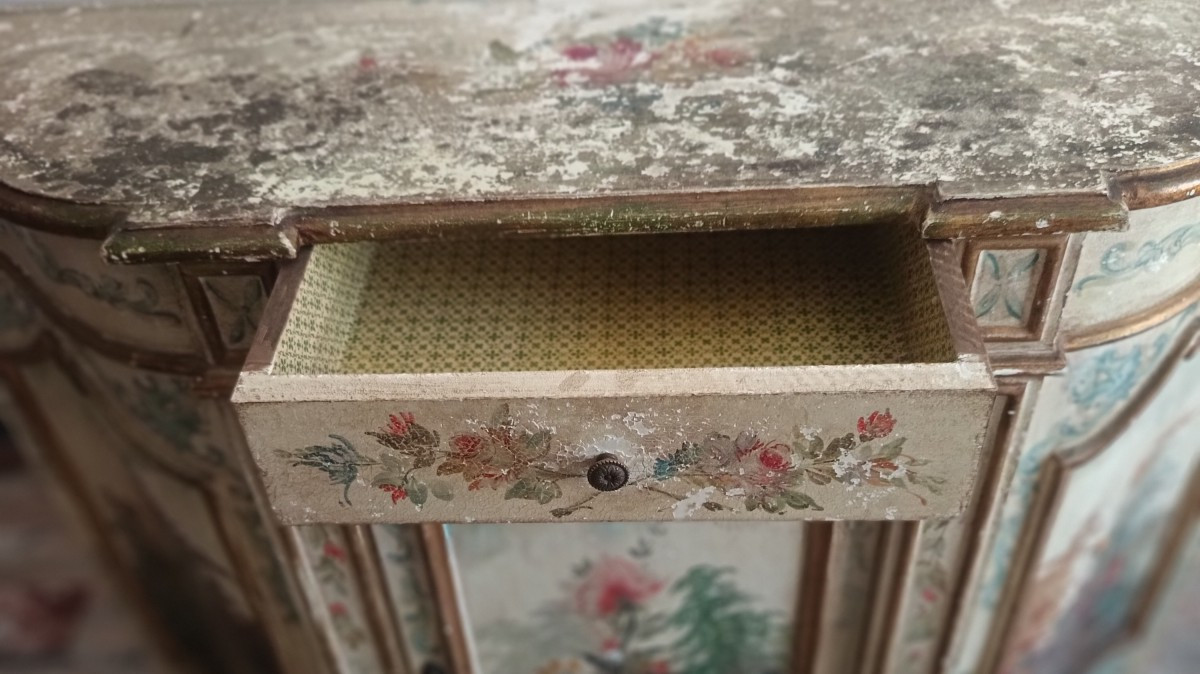 Petit meuble vénitien laqué début XXème siècle-photo-5