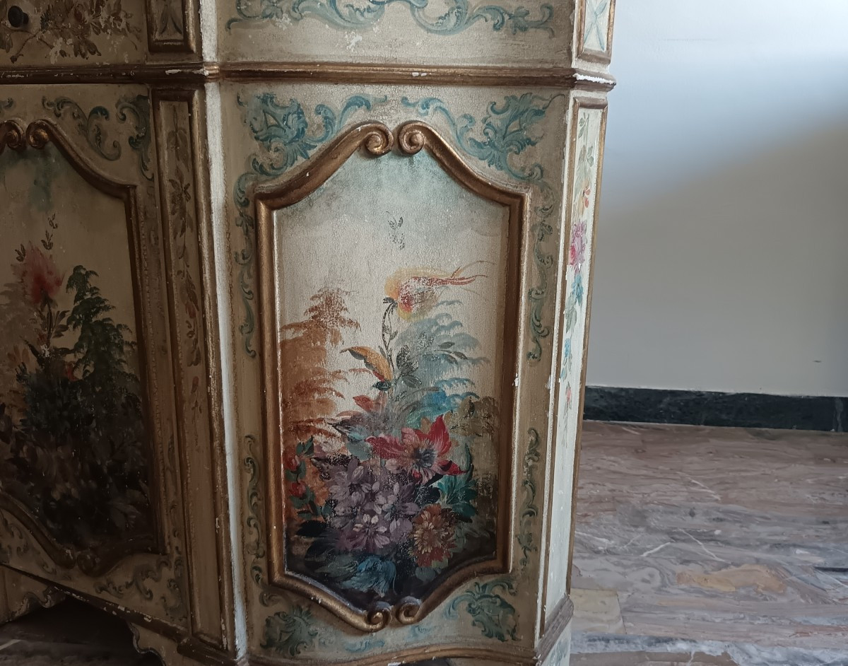 Petit meuble vénitien laqué début XXème siècle-photo-7