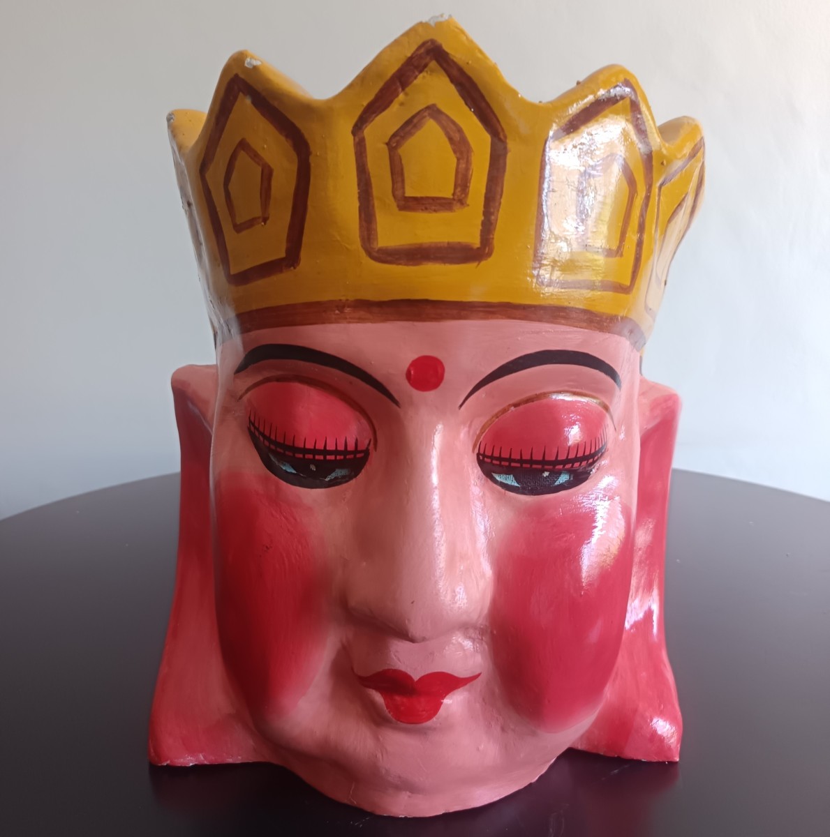 Triptyque de masques chinois 1920 papier mâché-photo-1