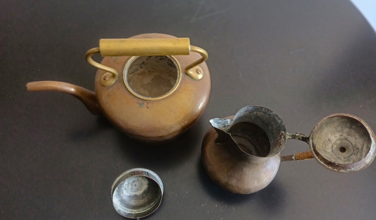 Teapot With Kettle And Lid 800 Copper And Bronze-photo-1